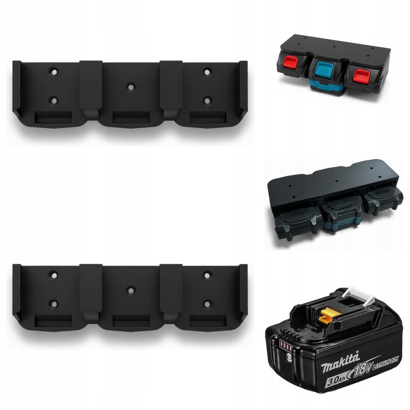 2x Uchwyt potrójny na baterie do systemu Makita LXT 18V 21V - zestaw