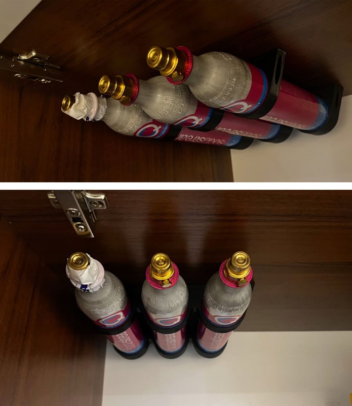 Uchwyt do butli CO2 SodaStream | podwieszany nabój | saturator | potrójny — zdjęcie 2